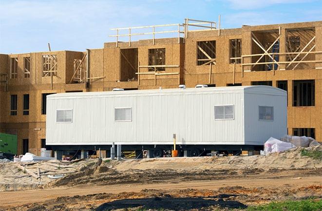 rental office trailers at a construction site in Lemont